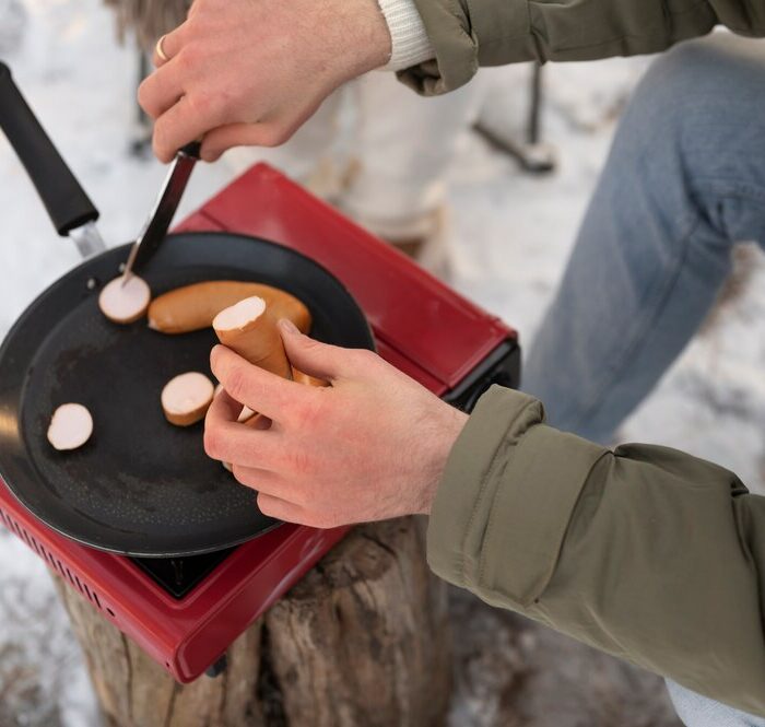 Cast Iron Double Burner Portable Outdoor Camp
